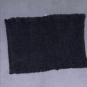 Double zero lovely large solid black‎ tube top crop top gauze